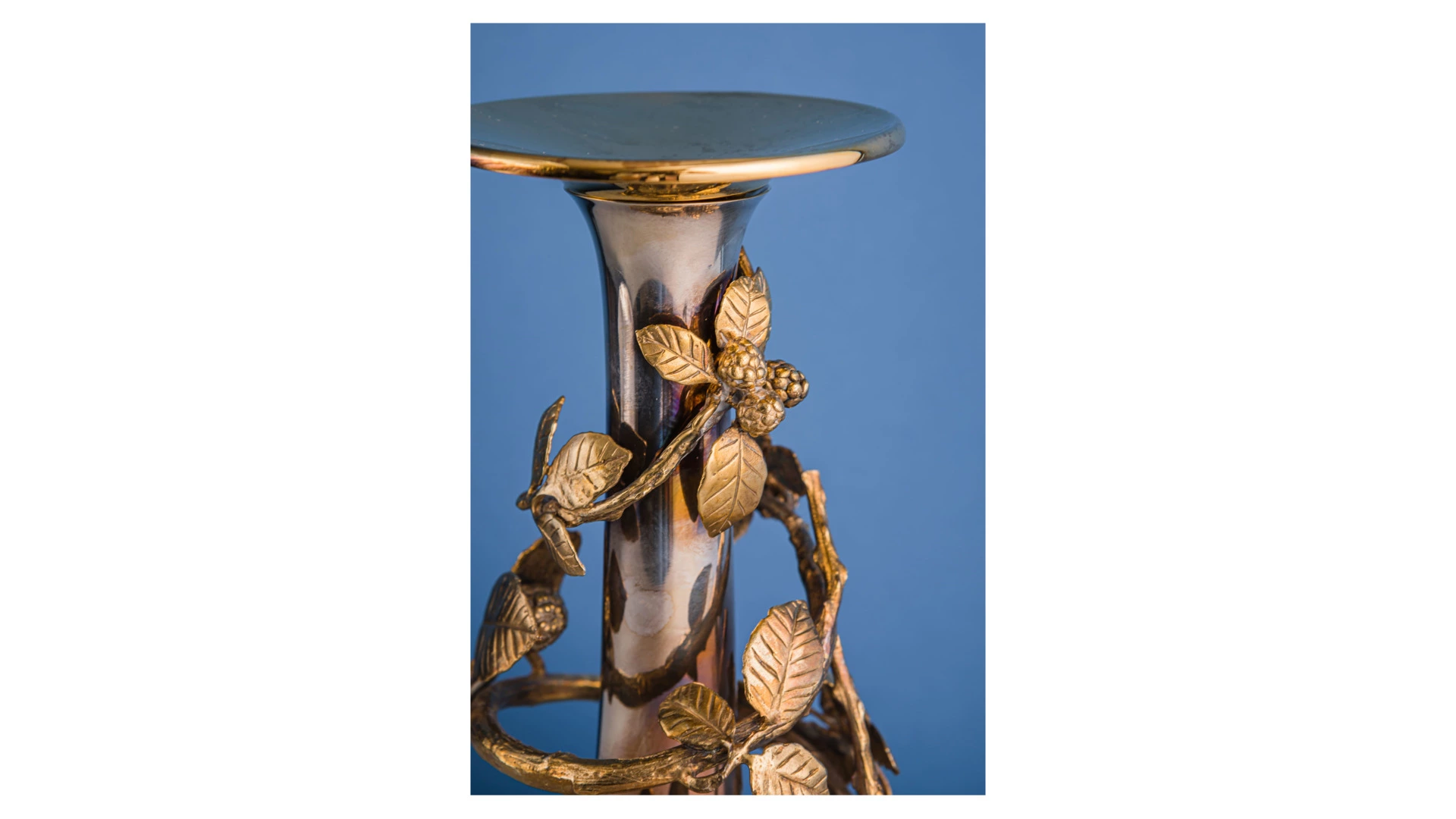 Подсвечник Odiot Золотая ягода 29 см, серебро 925 с позолотой