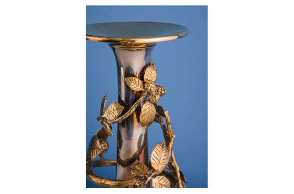 Подсвечник Odiot Золотая ягода 29 см, серебро 925 с позолотой