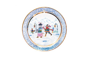 Тарелка декоративная ИФЗ Зимняя фантазия А Воробьевский 19,5 см, фарфор твердый