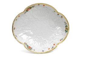 Блюдо овальное Meissen Лебединый сервиз, 13 см, индийские цветы