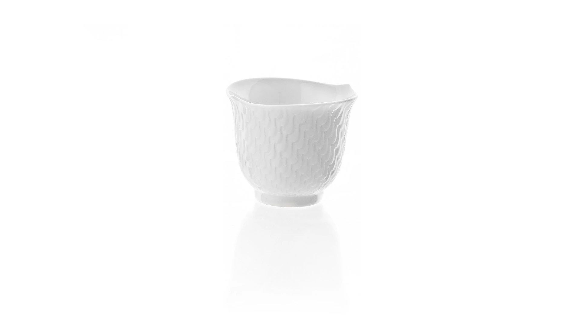 Стакан Meissen 6 см Игра волн, рельеф, белый