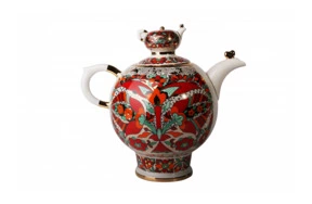 Чайник доливной ИФЗ Красный петух, фарфор твердый