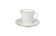 Чашка кофейная с блюдцем Золотой кантик Черный кофе 80 мл, фарфор костяной