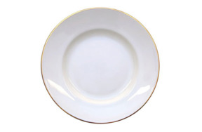 Тарелка пирожковая ИФЗ Золотой кантик.Гладкая 15 см, фарфор костяной