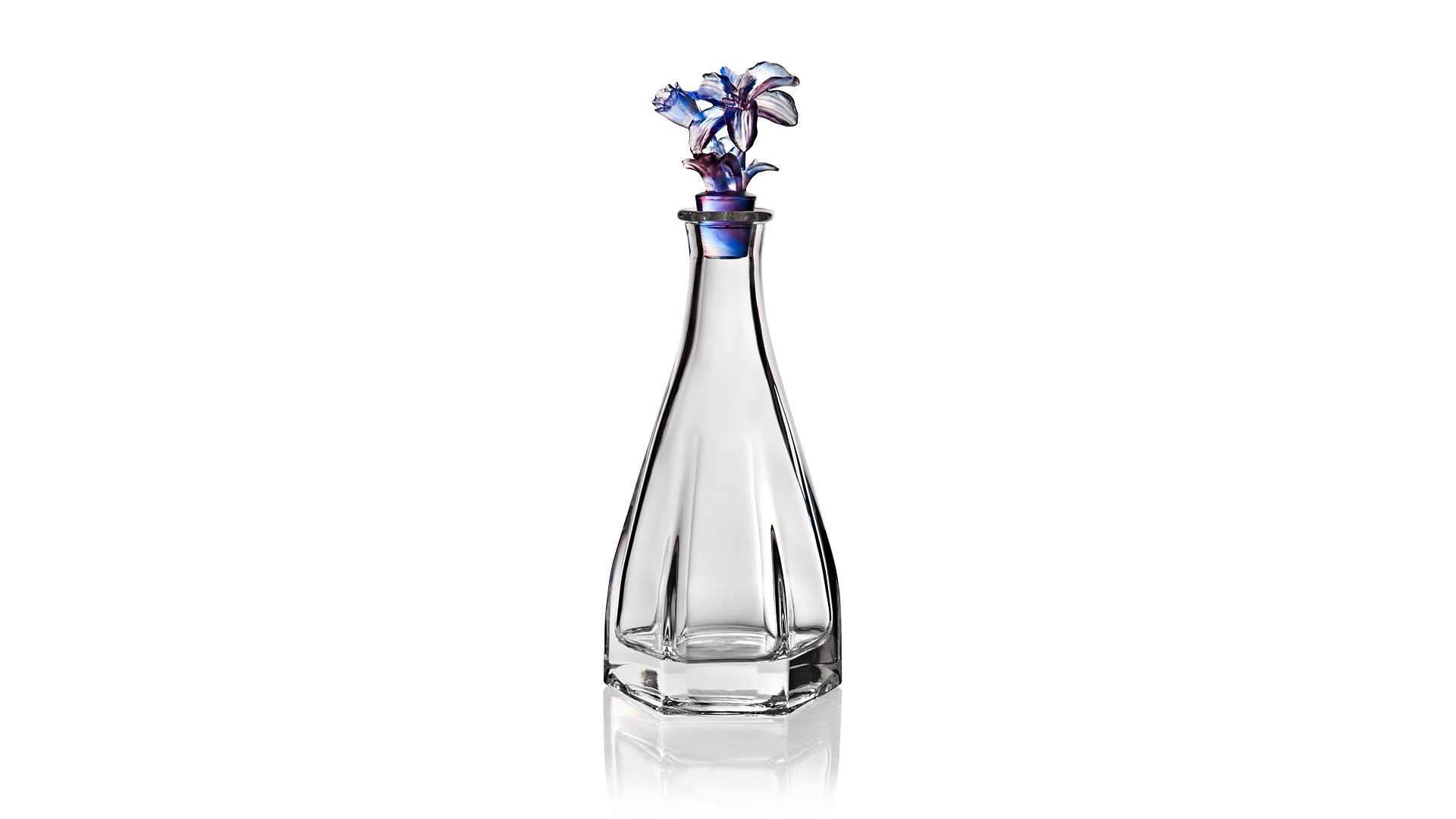 Графин для виски Cristal de Paris Цветок 0,75л, синий