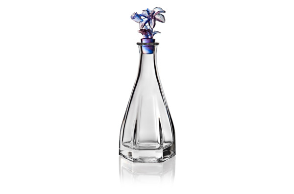 Графин для виски Cristal de Paris Цветок 0,75л, синий