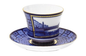 Чашка чайная с блюдцем ИФЗ Египетский мост Банкетная, фарфор твердый