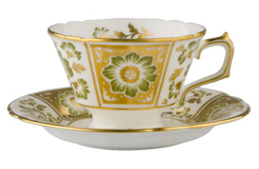 Блюдце для чашки чайной Royal Crown Derby  Дерби, зеленый декор
