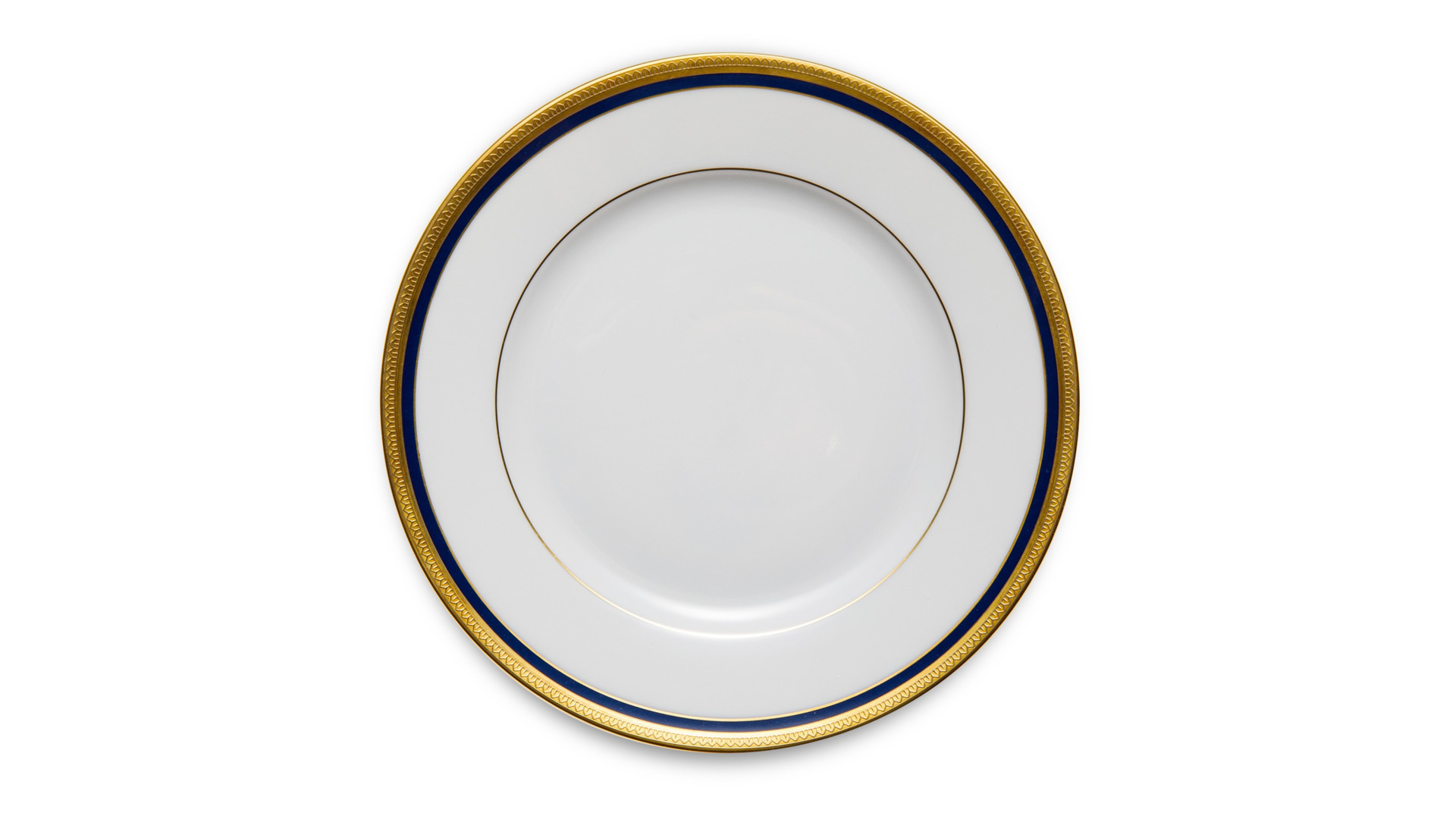 Тарелка десертная Secondome Живерни 19,5 м, синяя, матовое золото