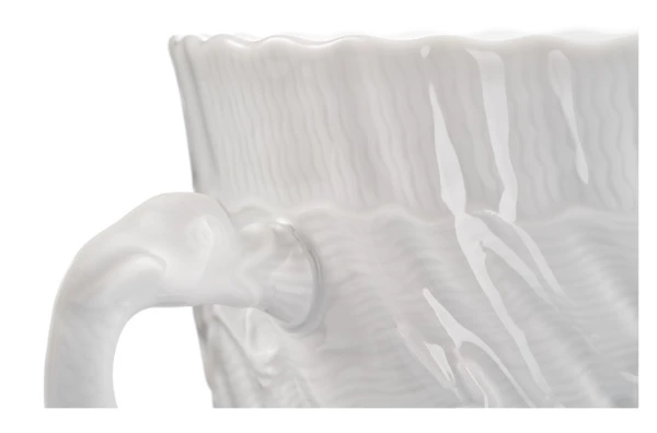 Чашка чайная с блюдцем Meissen Лебединый сервиз, белый рельеф 250 мл