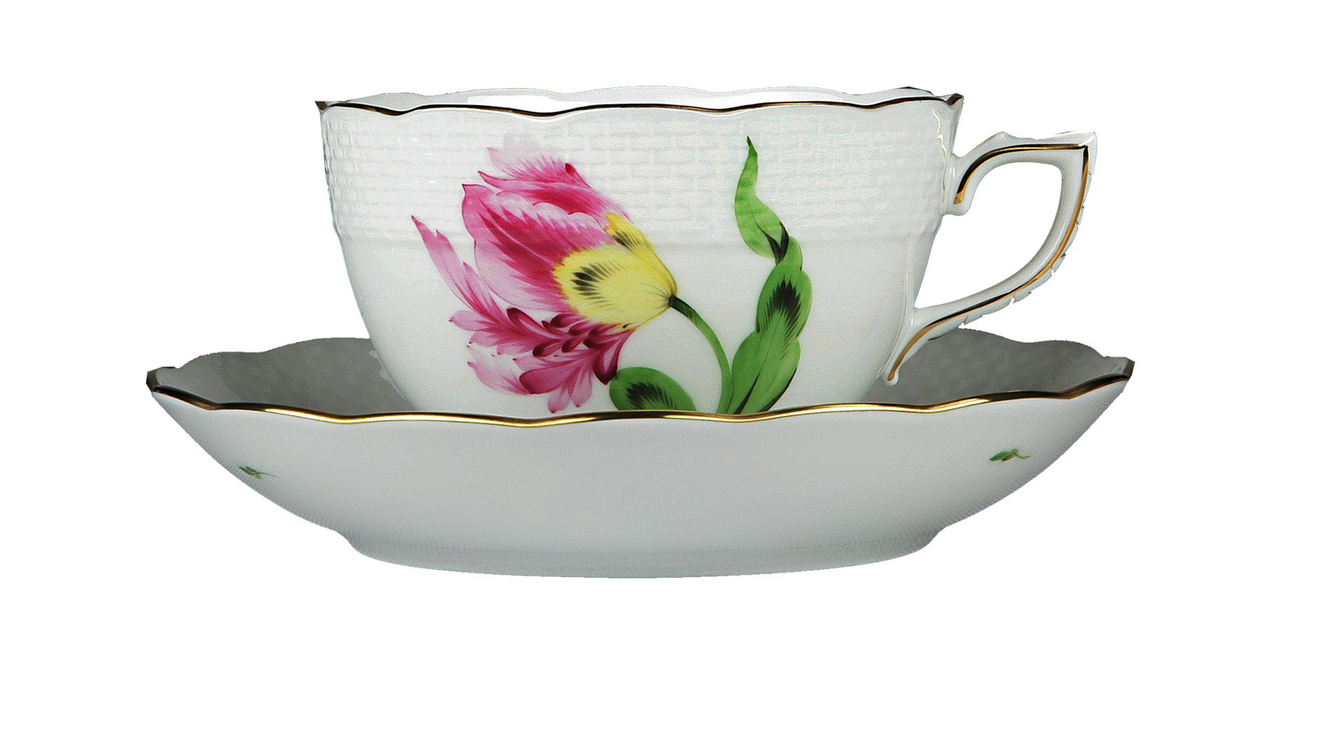 Чашка чайная с блюдцем Herend 250 мл Китти, розовая