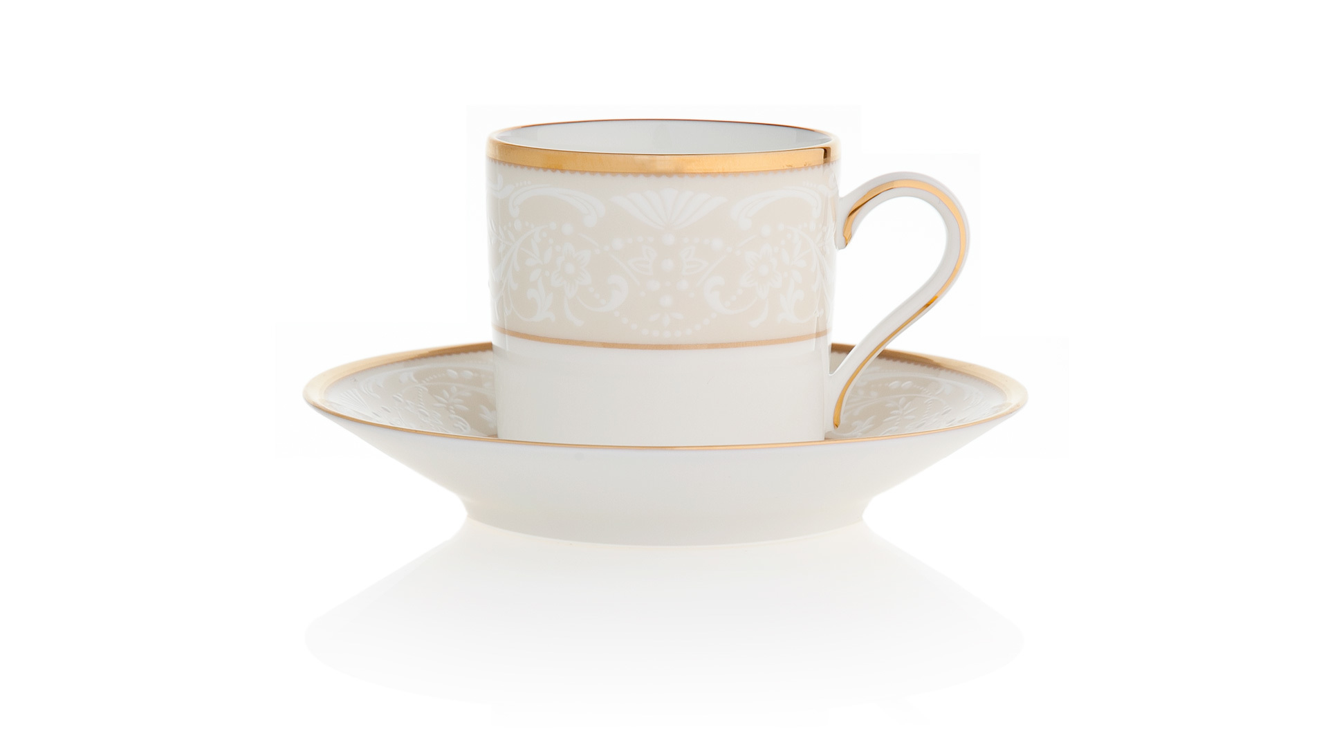 Чашка кофейная с блюдцем Noritake Белый дворец 90 мл