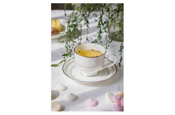 Чашка чайная с блюдцем Noritake Монтвейл Платиновый кант 200 мл
