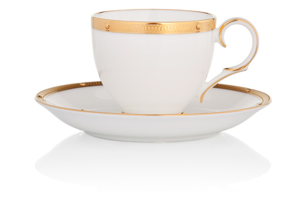 Чашка чайная с блюдцем Noritake Рочель Золотой кант 200 мл