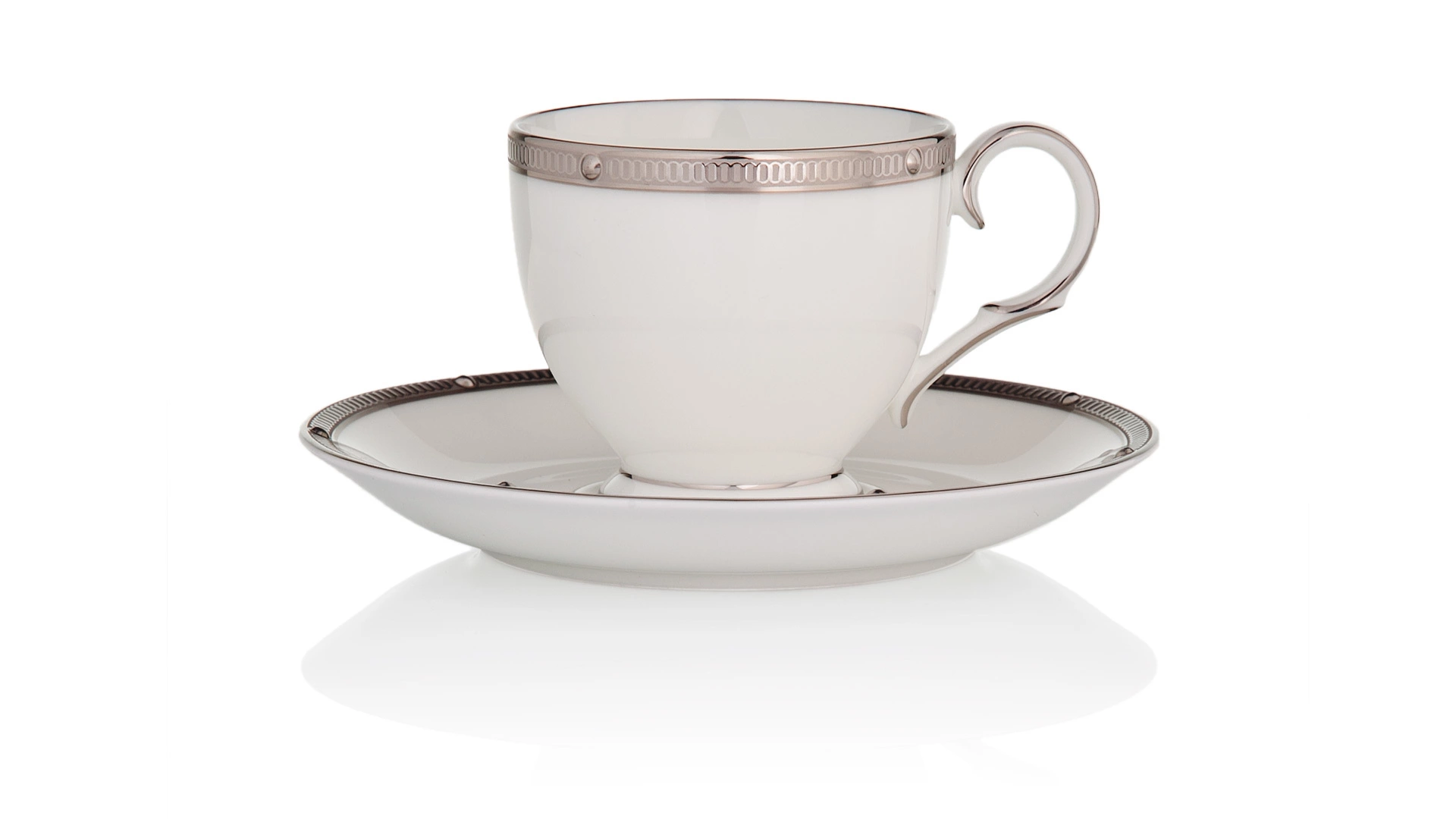 Чашка кофейная с блюдцем Noritake Рочель Платиновый кант 90 мл