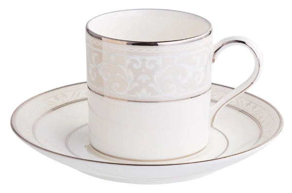 Чашка кофейная с блюдцем Noritake Монтвейл Платиновый кант 90 мл