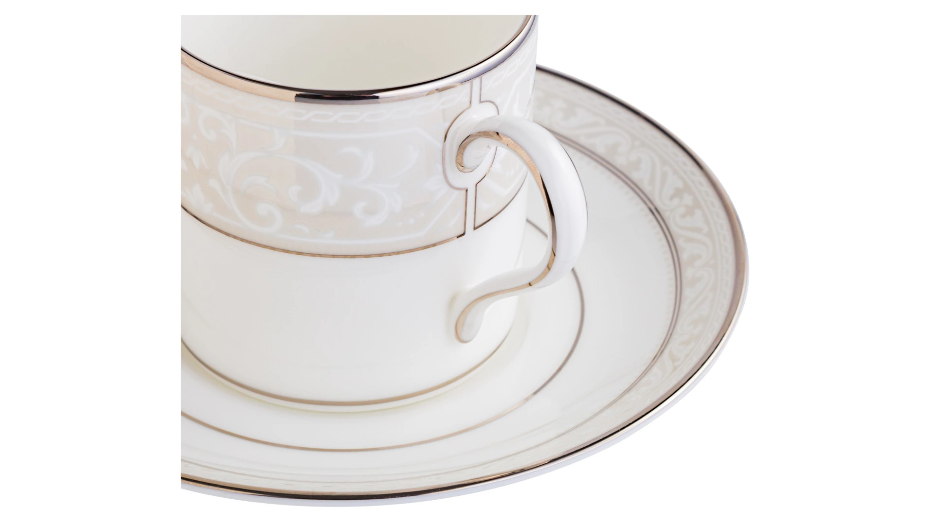Чашка кофейная с блюдцем Noritake Монтвейл Платиновый кант 90 мл