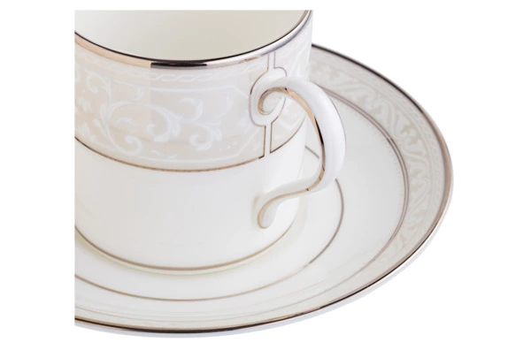 Чашка кофейная с блюдцем Noritake Монтвейл Платиновый кант 90 мл