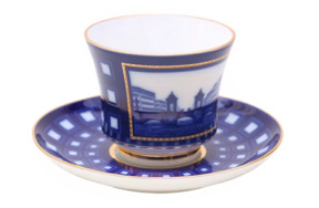 Чашка чайная с блюдцем ИФЗ Старо-Калинкин мост  Банкетная 220 мл, фарфор твердый