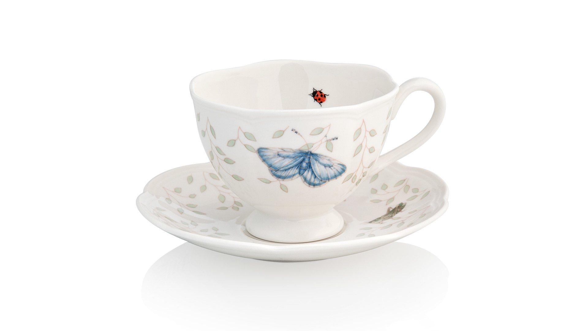 Чашка чайная с блюдцем Lenox Бабочки на лугу 240 мл