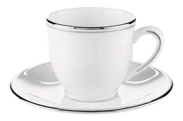 Чашка кофейная с блюдцем Lenox Федеральный, платиновый кант 90 мл