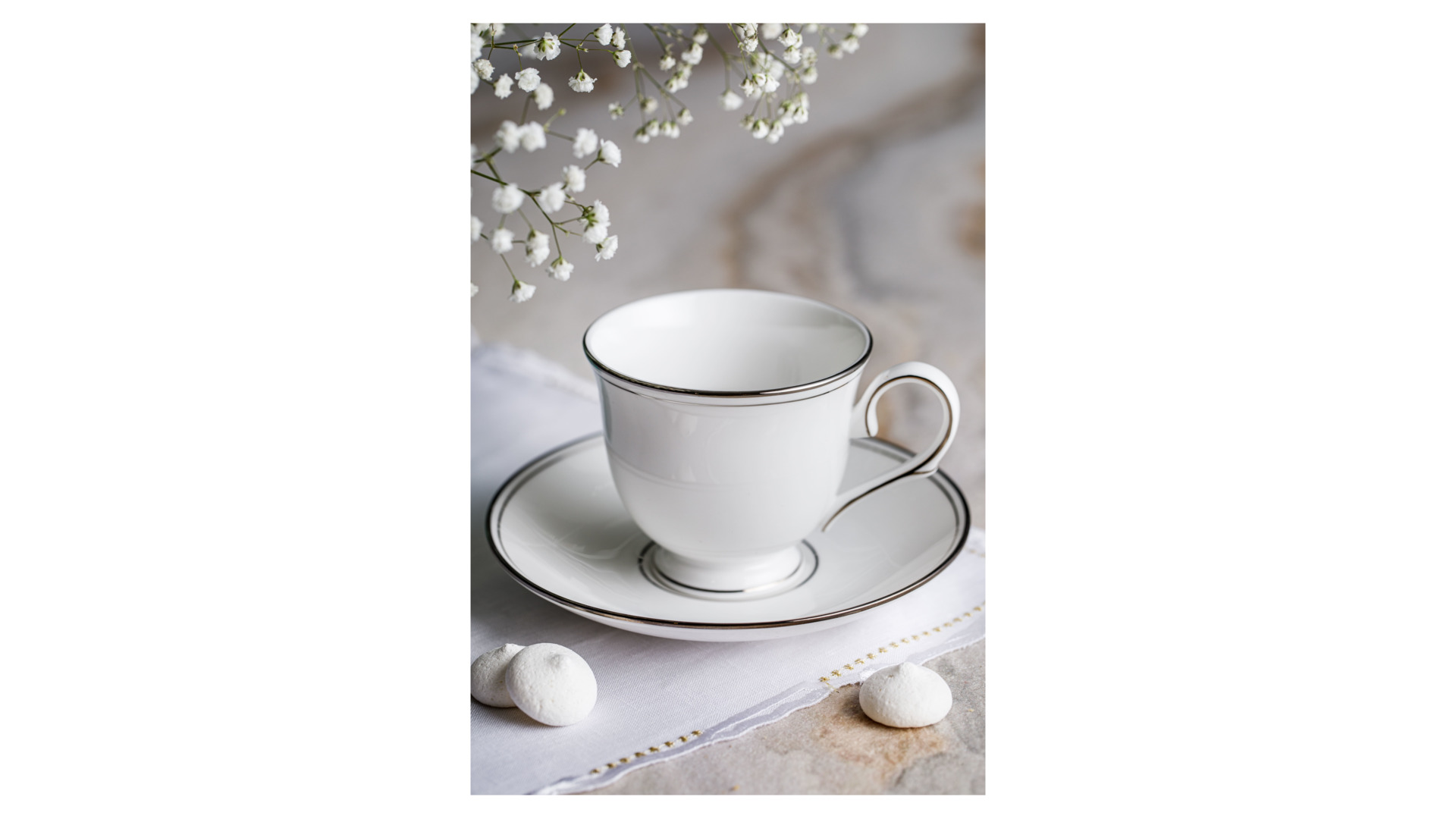 Чашка чайная с блюдцем Lenox Федеральный, платиновый кант 180 мл