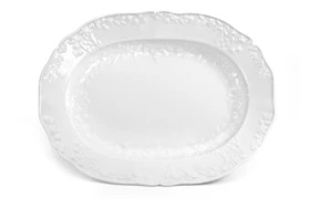 Блюдо овальное Meissen 30 см Новый марсель, белый рельеф