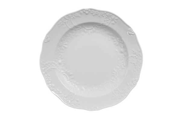 Тарелка закусочная Meissen 20 см Новый марсель, белый рельеф