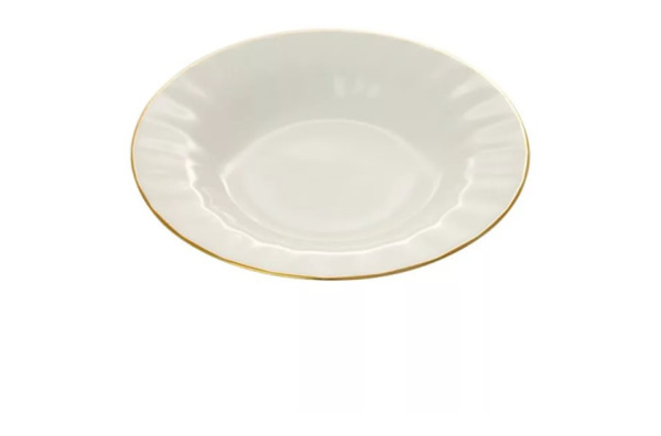 Тарелка суповая ИФЗ Золотая лента Нега 21,5 см, фарфор костяной