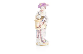 Фигурка Meissen 14 см Девочка с корзинкой, И-ИКэндлер,1740г, пара к 60376