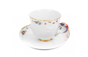 Чашка чайная с блюдцем Meissen 250мл Лебединый сервиз, индийские цветы