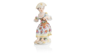 Фигурка Meissen 13,5 см Девочка с корзинкой, И-ИКэндлер,1740г, пара к 60326