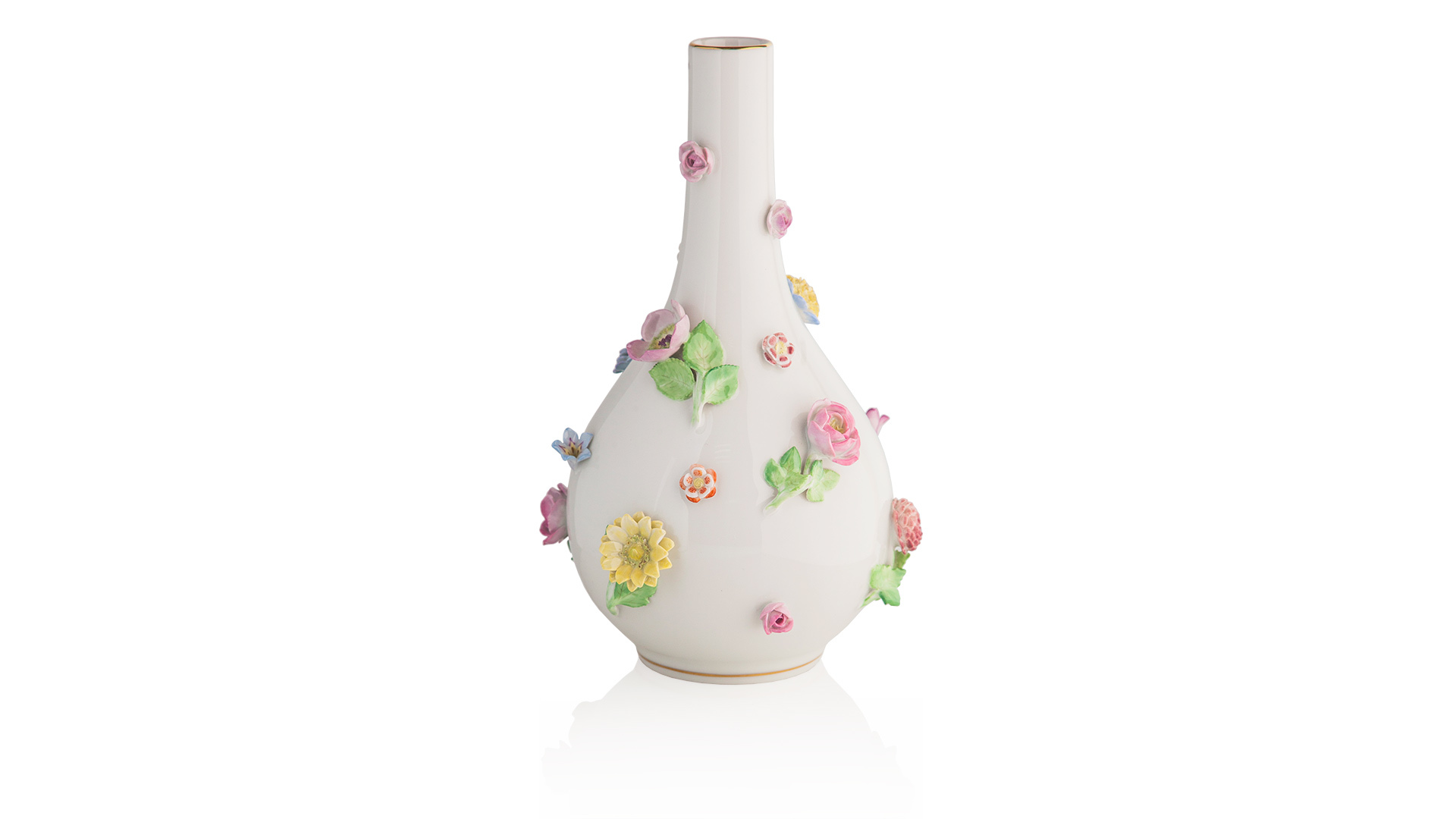 Ваза Meissen-бутыль 25,5см Рельефные цветы