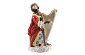 Фигурка Meissen 13 см Арфистка Обезьяний оркестр