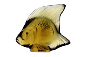 Фигурка Lalique Рыбка 4,5 см, хрусталь, темно-желтый