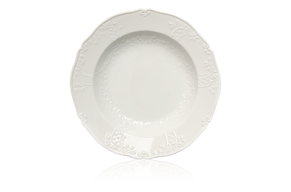 Тарелка суповая Meissen Новый марсель белый рельеф 23 см