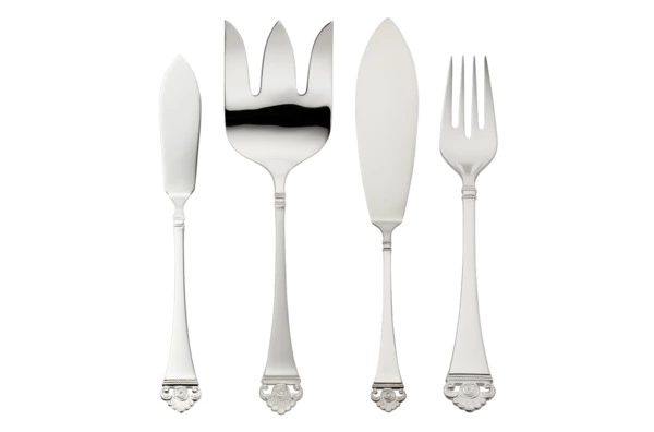 Набор приборов для рыбы Robbe&Berking Розенмустер на 6 персон 14 предметов, серебро 925+позолота