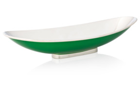 Блюдо для центра стола овальное 34 см Schiavon Дизайн-микс, Контемпоранео, зеленый лак