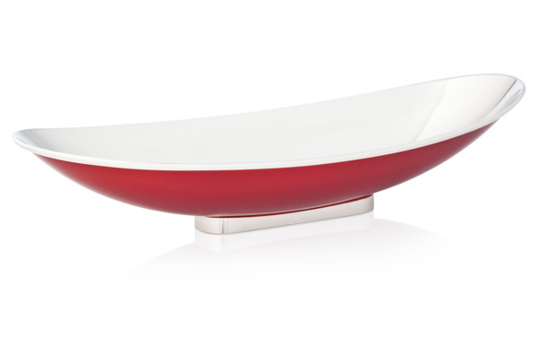 Блюдо для центра стола овальное 34 см Schiavon Дизайн-микс, Контемпоранео, красный лак