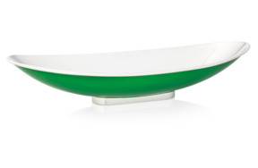 Блюдо для центра стола овальное 39 см Schiavon Дизайн-микс, Контемпоранео, зеленый лак