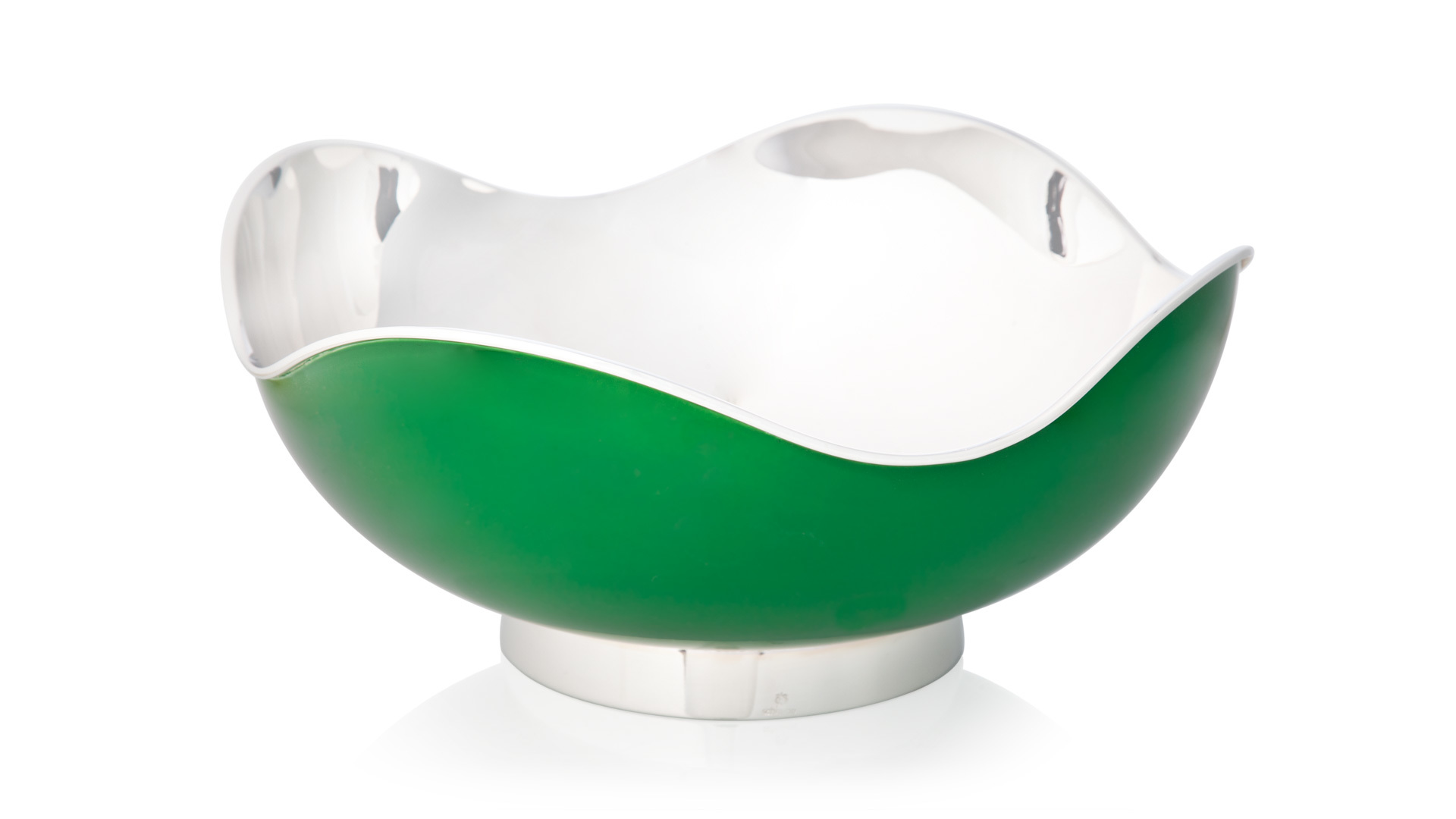 Чаша круглая с резным краем 28 см Schiavon Дизайн-микс, зеленый лак