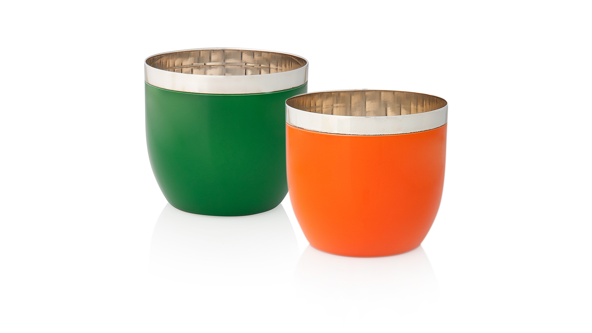 Набор из 2 стаканов Schiavon Дизайн-микс,  Schiavon Инглезе, зелен/оранж п/к