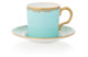 Чашка кофейная с блюдцем Royal Crown Derby Рюши 90мл, голубая