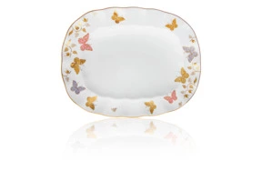 Блюдо овальное Royal Crown Derby Королевская бабочка 38см(цветное)