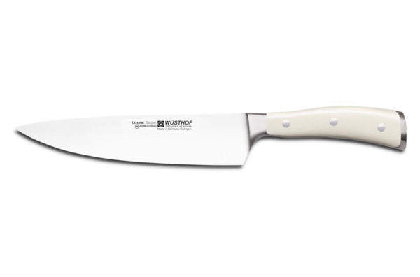 Нож Шеф поварской Wuesthof Ikon Cream White 20 см, сталь кованая