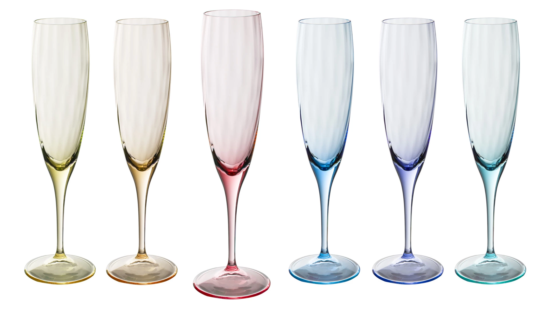Набор фужеров для шампанского Moser Оптик 200 мл, 6 цветов, 6 шт