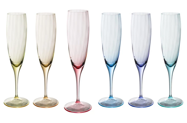 Набор фужеров для шампанского Moser Оптик 200 мл, 6 цветов, 6 шт