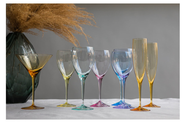 Набор фужеров для шампанского Moser Оптик 200 мл, 6 цветов, 6 шт