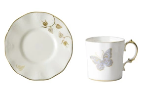 Чашка кофейная с блюдцем Royal Crown Derby Королевская бабочка, цветная