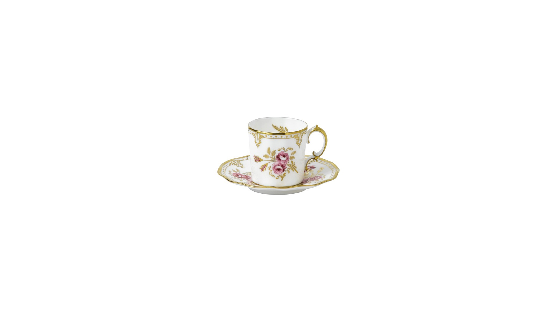 Чашка кофейная с блюдцем Royal Crown Derby Королевская роза Пинкстона
